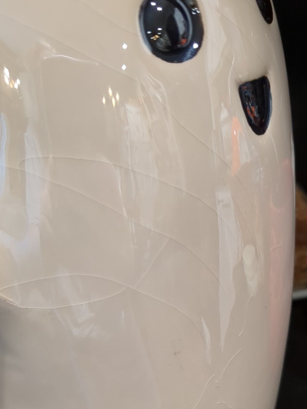 T.J.Maxx Iridescent Cream Ceramic Ghost 9.5 Inch Figure Manufacturing Defects** - Picture 8 of 10